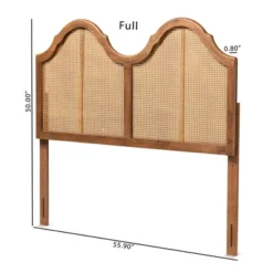 Hazel Vintage Wood And Synthetic Rattan Arched Headboard Walnut - Baxton Studio 12 Hazel Vintage Wood And Synthetic Rattan Arched Headboard Walnut - Baxton Studio -DreamNest Store GUEST ffdf83a0 23c2 4864 9e9d b892c81424b7